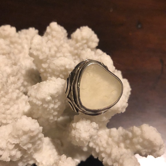 Sterling Silver Ring with Sea Glass - Picture 1 of 8